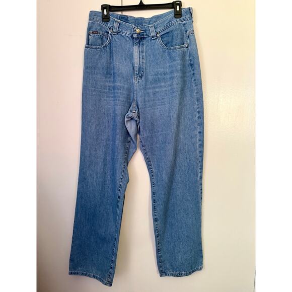 Vintage Y2K 90s Rough Riders High Waist Buckle Back Denim Jeans 32 X 30 Medium - Picture 1 of 6